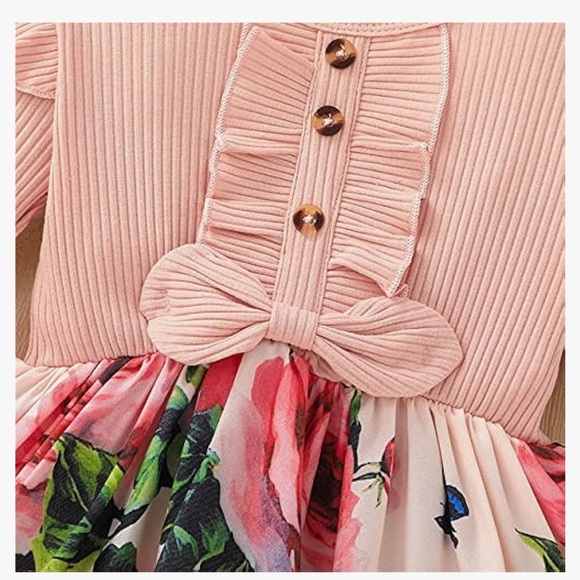 Toddler Girl Floral Print Long Sleeve Dress, Size 18-24 Months, Great Condition! - Picture 5 of 6